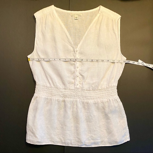 BANANA REPUBLIC White Linen Too | Covered Buttons - Picture 4 of 9